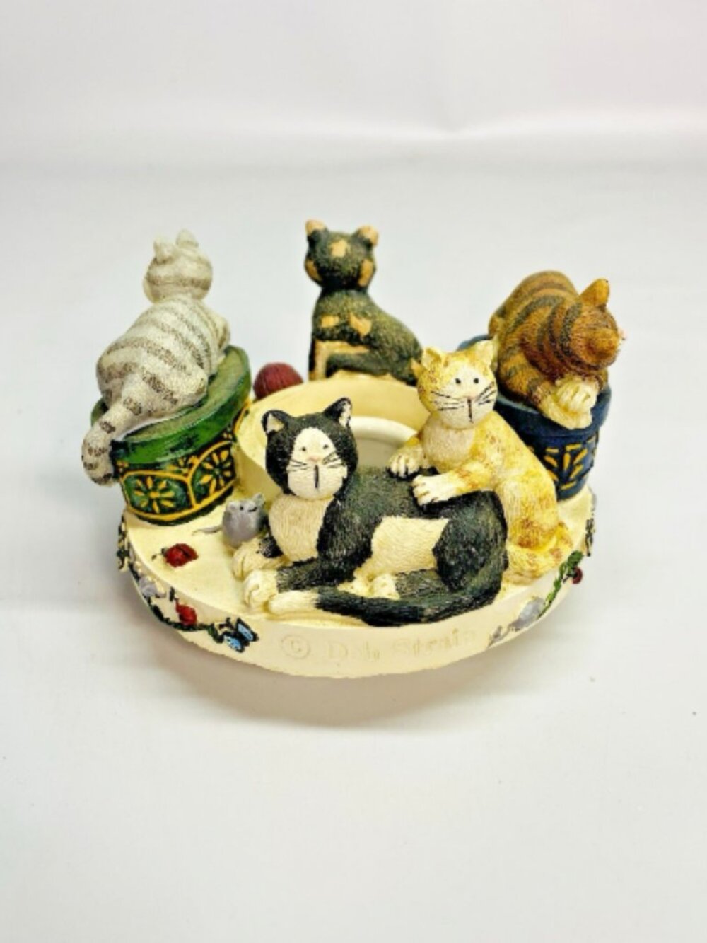 Candle Capper Topper Cats All Around By Deb Strain Very Cute Fits 3" Candle Jar